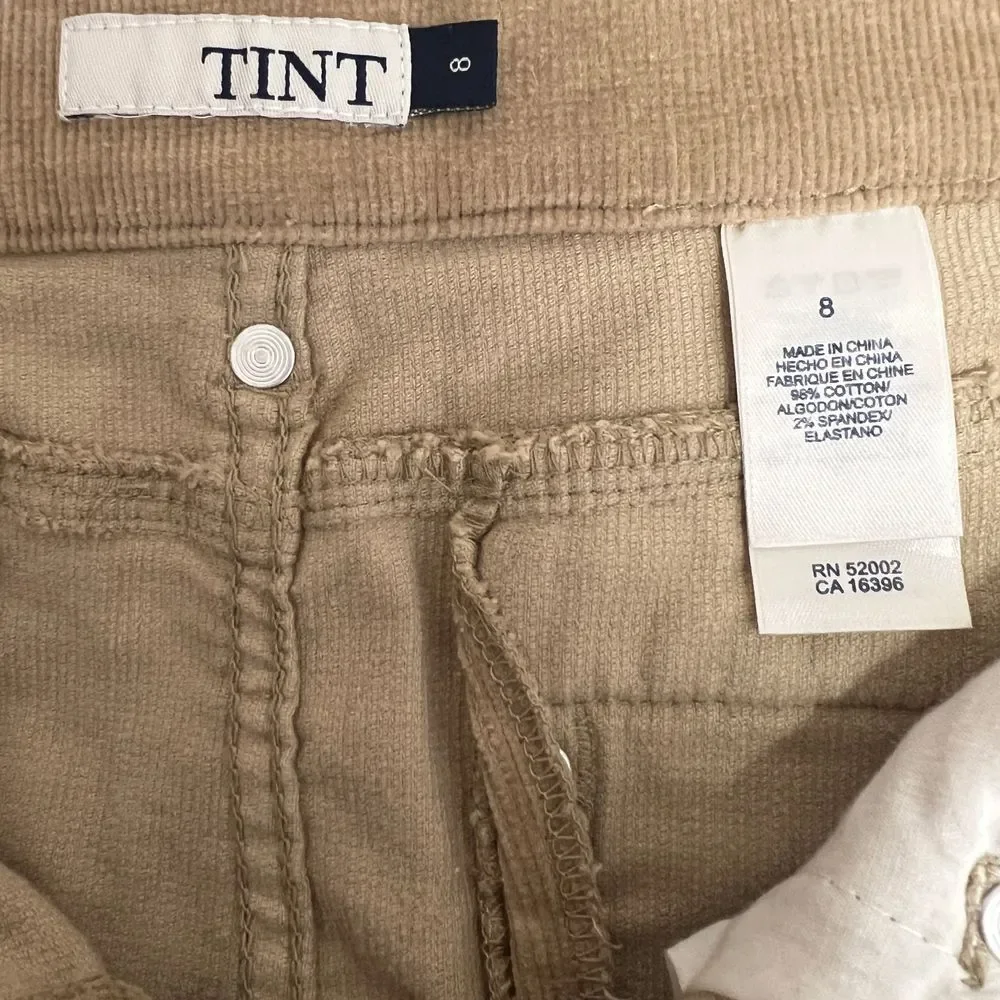 TINT Beige‎ Corduroy A-Line Skirt Classic Style Knee Length Size 8